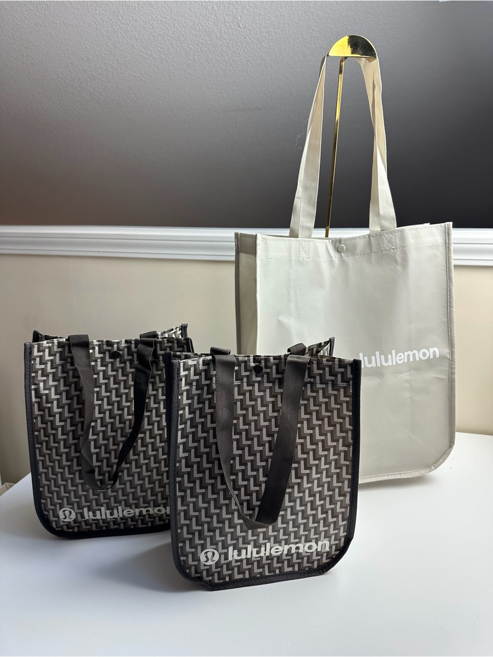 Lululemon Athletica Set of 3 Reusable Shopping Totes Bags New
